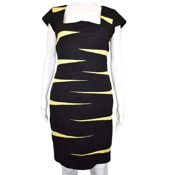 INC International Concepts Dresses & Skirts - 💜 INC 💜size 12 BLACK YELLOW SHEATH DRESS